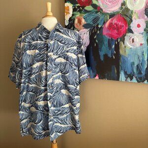 Cooke Street Great Wave Hawaiian Shirt XL Ocean Surf Aloha Shirt